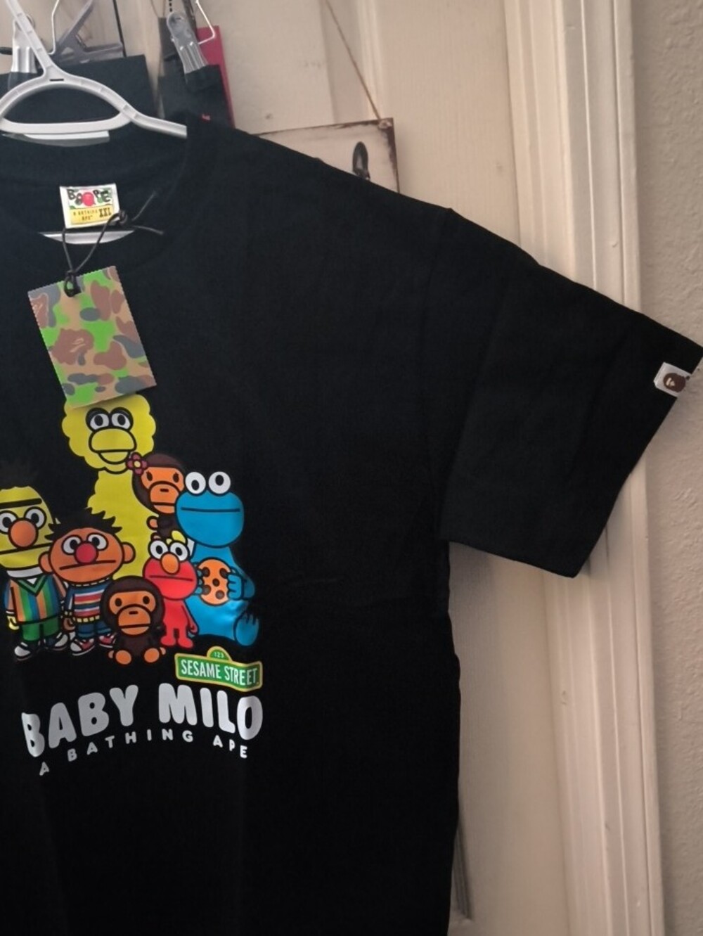 A Bathing Ape Baby Milo x Sesame Street Black Shirt Size 2XL Runs Small XL - Picture 3 of 6